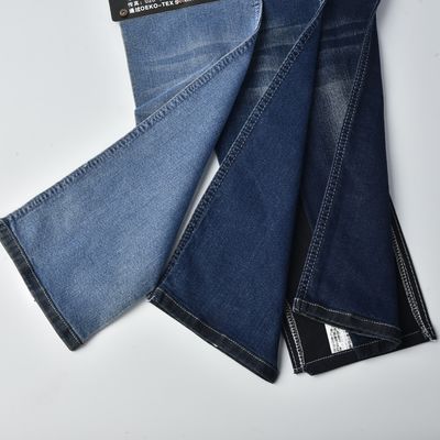 kupować Tkanina 8,6 oz bawełniana poliester Spandex Denim Stretch Denim Materiał Ciemno Błękitny online manufacture