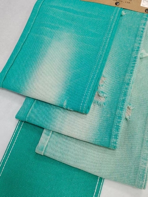 kupować Fancy APPLE GREEN Color Left Twill Style 10.6oz Denim Fabric With 10*7 Construction  JSD3023FG For Jeans online manufacture