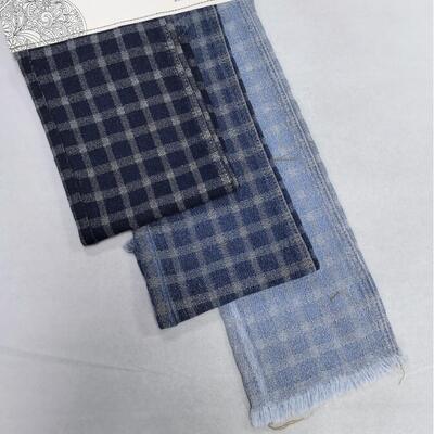 kupować Gingham Jacquard Ciemno-niebieskie tkanina z denimu do modnych dżinsów 10OZ produkcja online