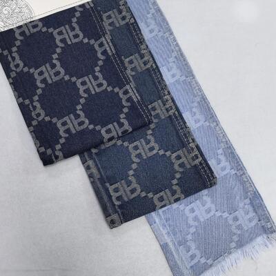 kupować RR wzór niebieski Jacquard myte tkaniny denim dla mężczyzny dżinsy specjalny design w magazynie produkcja online