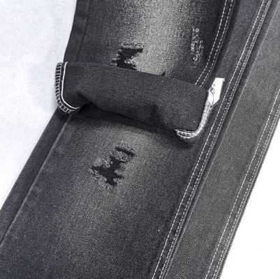 Sztywny czarny 60% bawełny poliester tkanina denimowa 25% poliester 15% rayon 12,5 oz