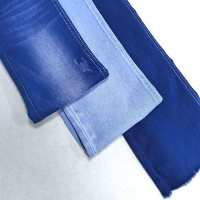 148-150 cm Latem Niebo Niebieski Satyn Stretch Denim Tkanina Bawełna 70% Poliester 28% Spandex 2%